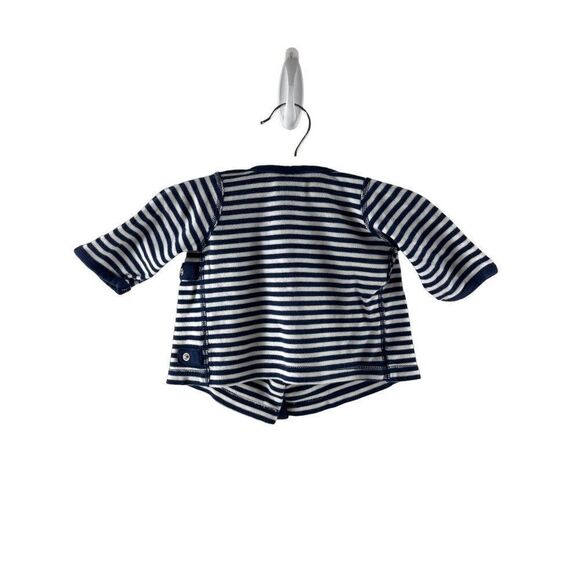 Hanna Andersson Striped Long Sleeve Button Front Shirt Boys 0-3 Months 50 cm - Picture 2 of 6